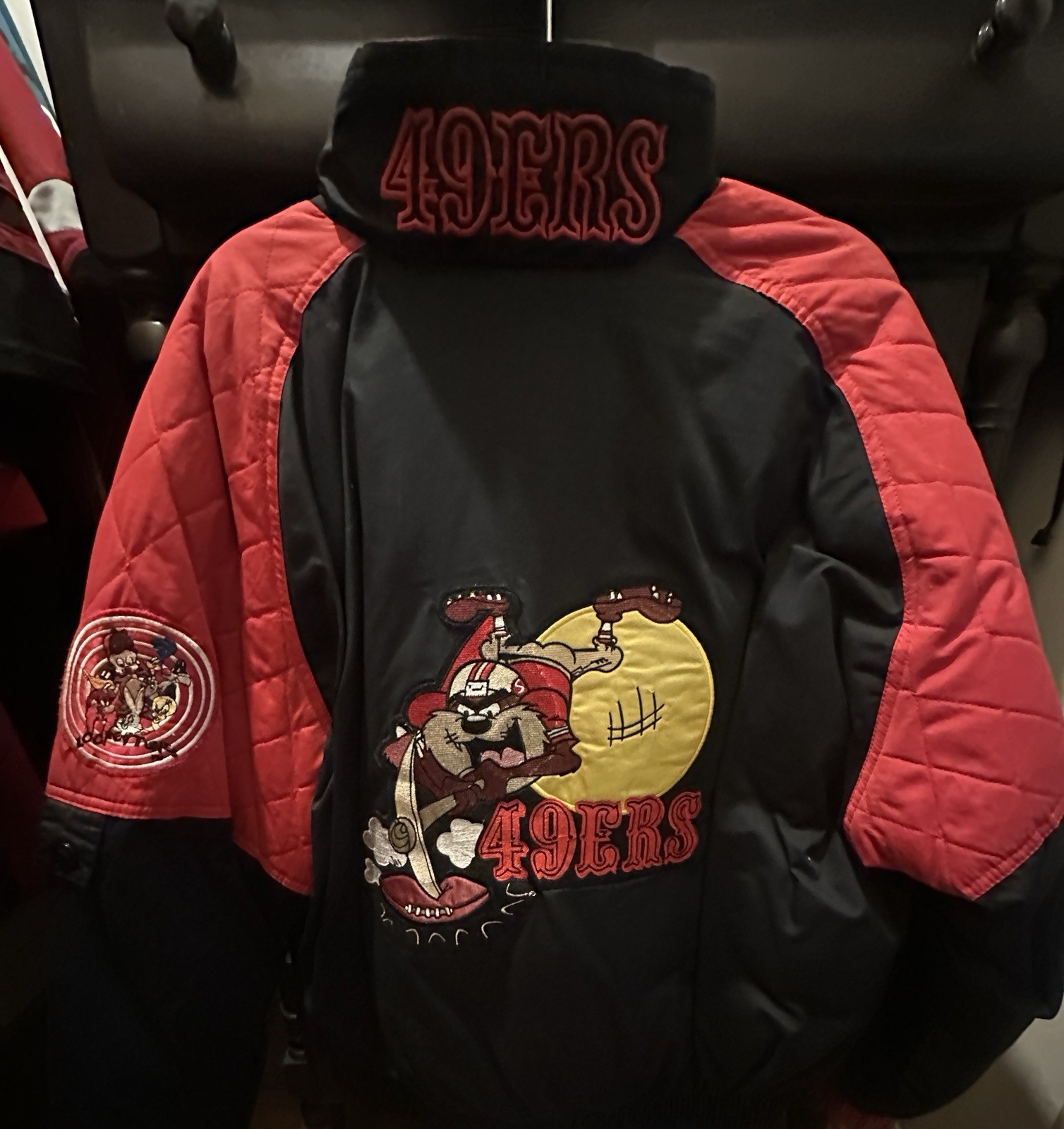 San Francisco 49ers Jacket Vintage Taz Looney Tunes 90s Men\'s Size Large NFL
