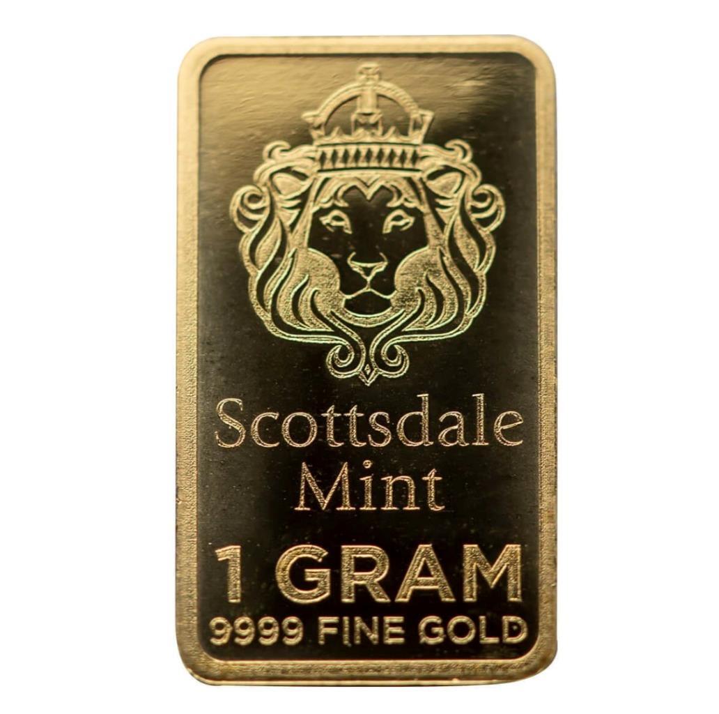 1 Gram Gold Bar by Scottsdale Mint .9999 Gold Bullion \