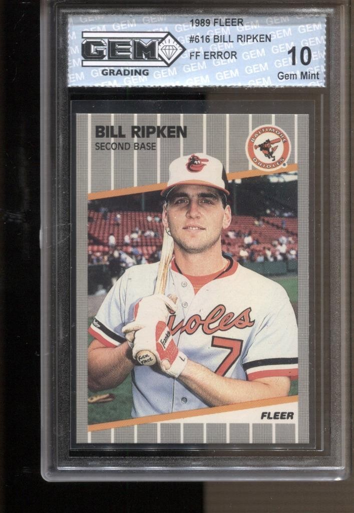 1989 Bill Ripken Fleer FF Error #616 Gem Mint 10 RC Rookie Orioles