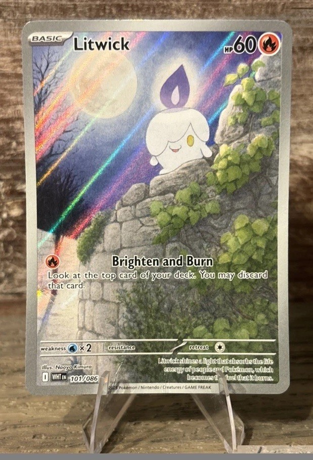 The Pokémon Company Pokemon TCG Litwick 101/086 SV: White Flare IR Holo EN Dmg The Pokémon Company Pokemon TCG Litwick 101/086 SV: White Flare IR Holo EN Dmg