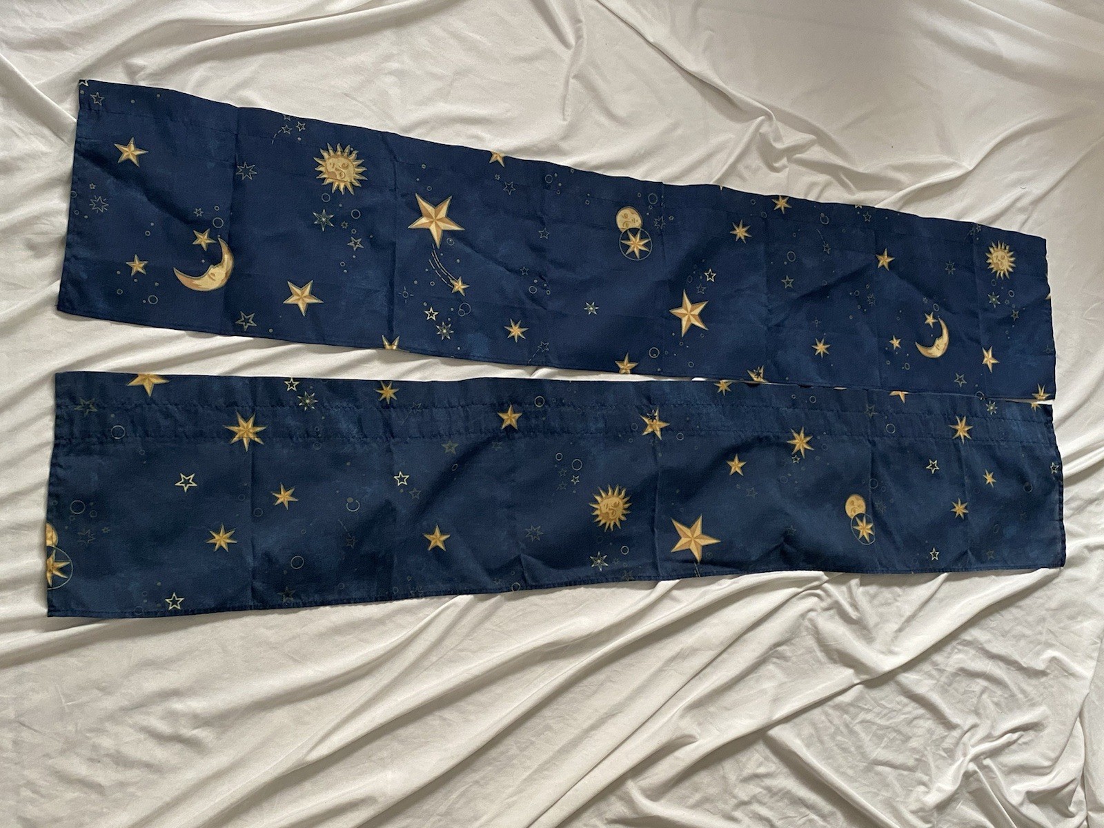 Vintage 1990s Springs Celestial Sun Moon & Stars Window Valances Set 60 X 10 Vintage 1990s Springs Celestial Sun Moon & Stars Window Valances Set 60 X 10