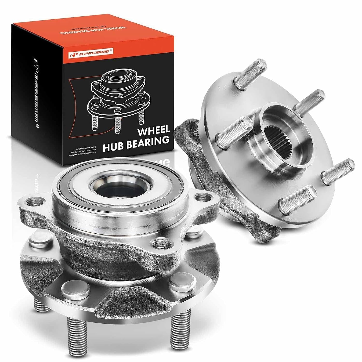 A-Premium 2 x Front Wheel Bearing and Hub Assembly with 5-Lug