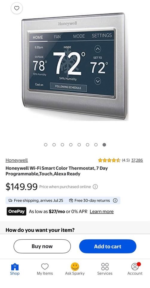Honeywell Home RTH9585WF Wi-Fi Smart Color Thermostat 