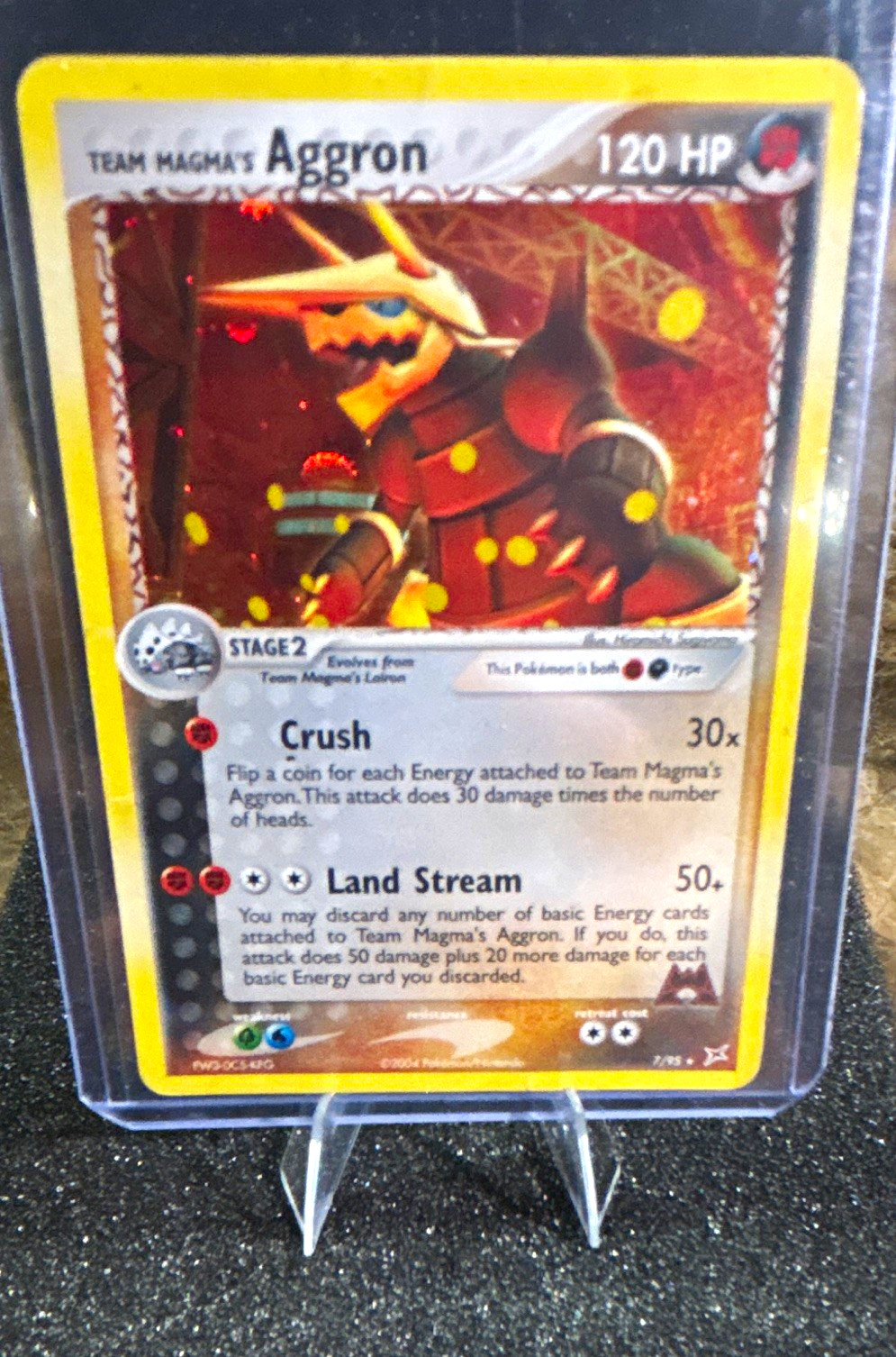 Pokemon Company Team Magma\'s Aggron 7/95 EX Team Magma vs Aqua Holo 2004