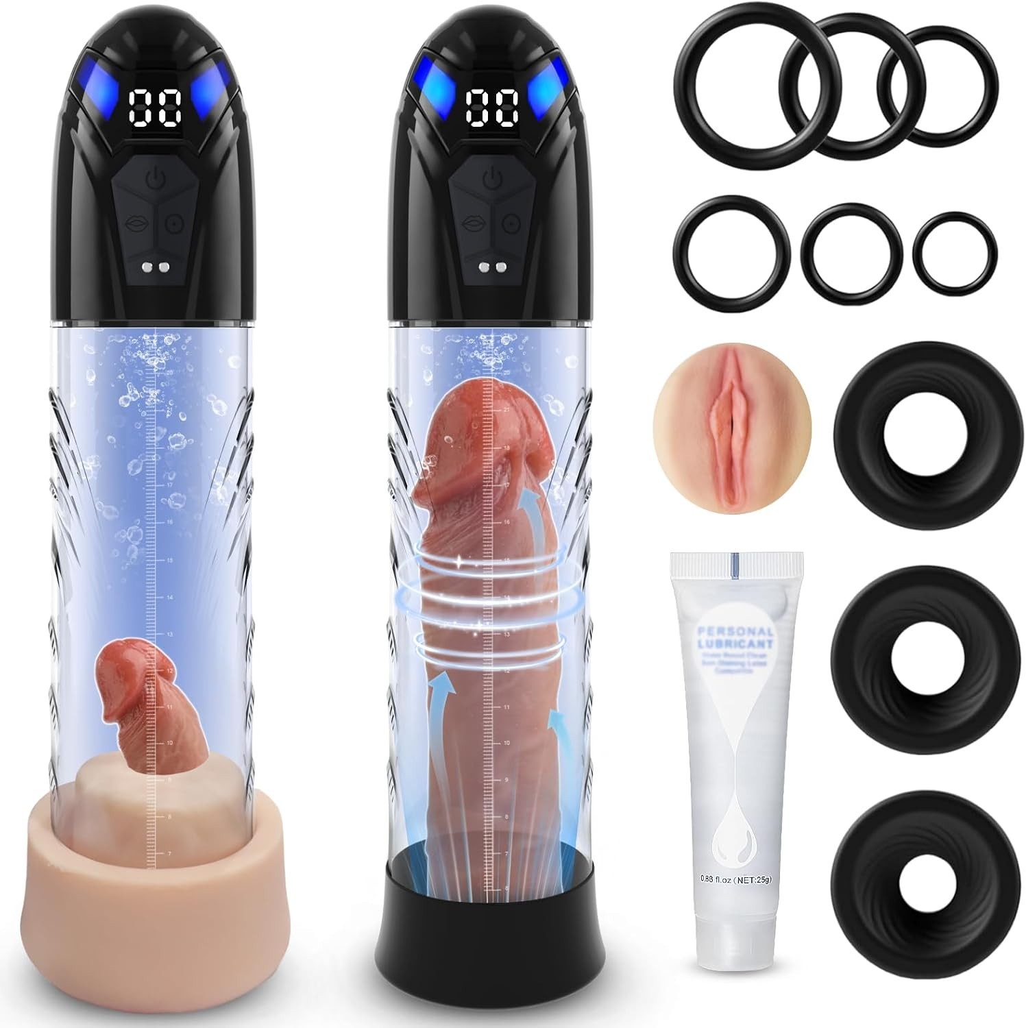 Vacuum Electric Penis Pump Digital rechargeable Male Men Penis Enlarger Growth