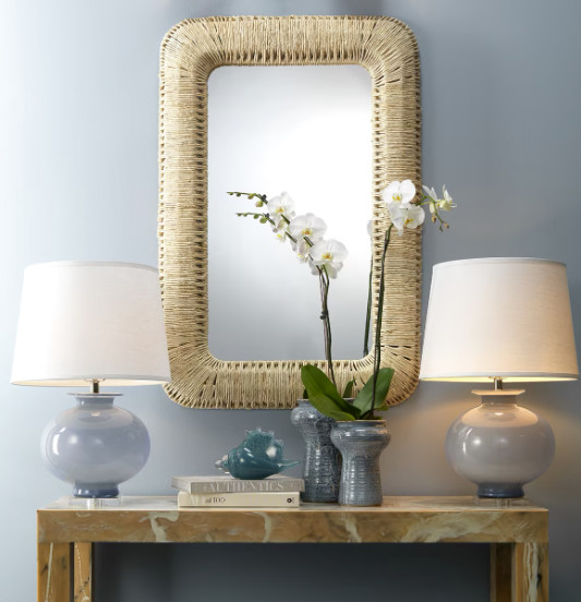 Jamie Young Heirloom Table Lamp Cornflower Blue Acrylic Base $640 Retail