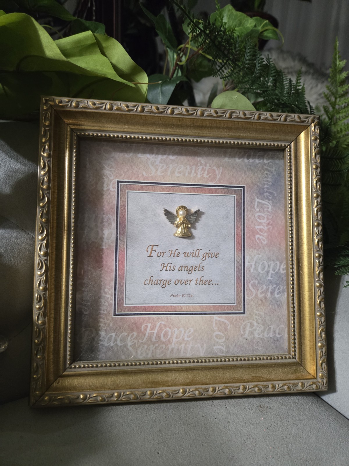 Christian Angel Plaque with Psalm 91:11 Bible Verse Framed Wall Decor Christian Angel Plaque with Psalm 91:11 Bible Verse Framed Wall Decor