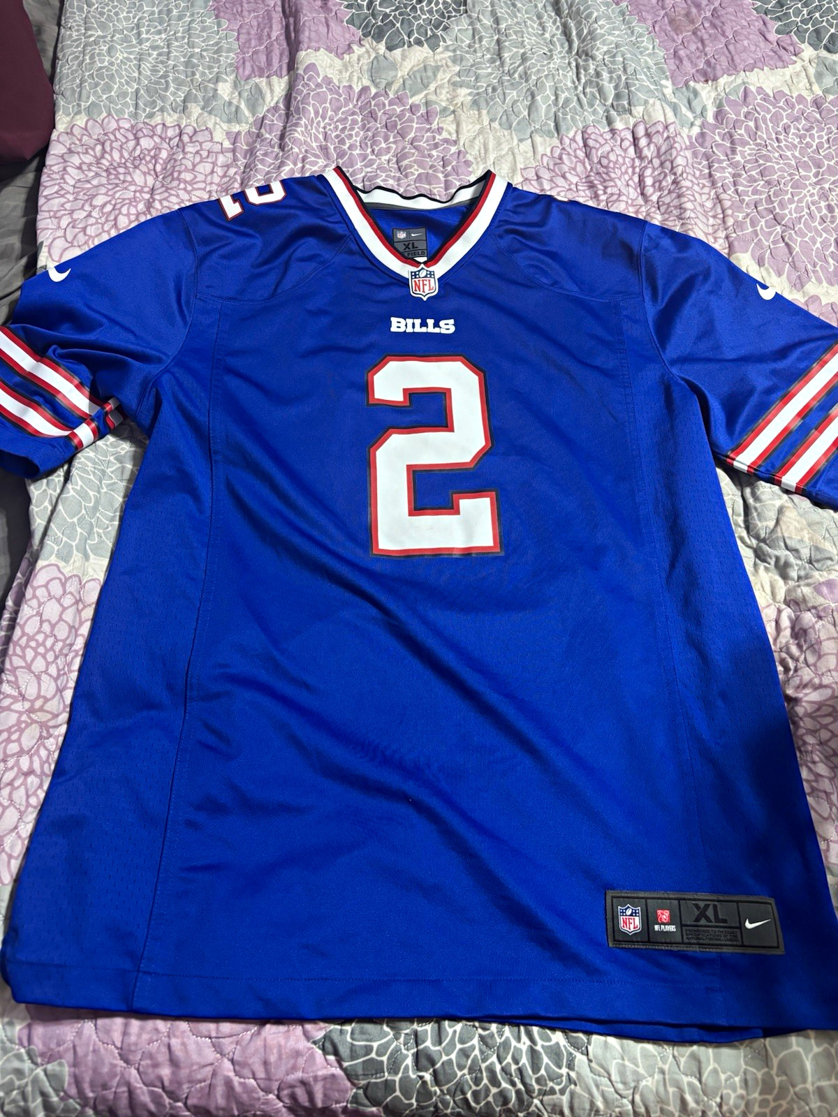 Nike Buffalo Bills TYLER BASS #2 On-Field NFL Football Jersey Blue XL Official