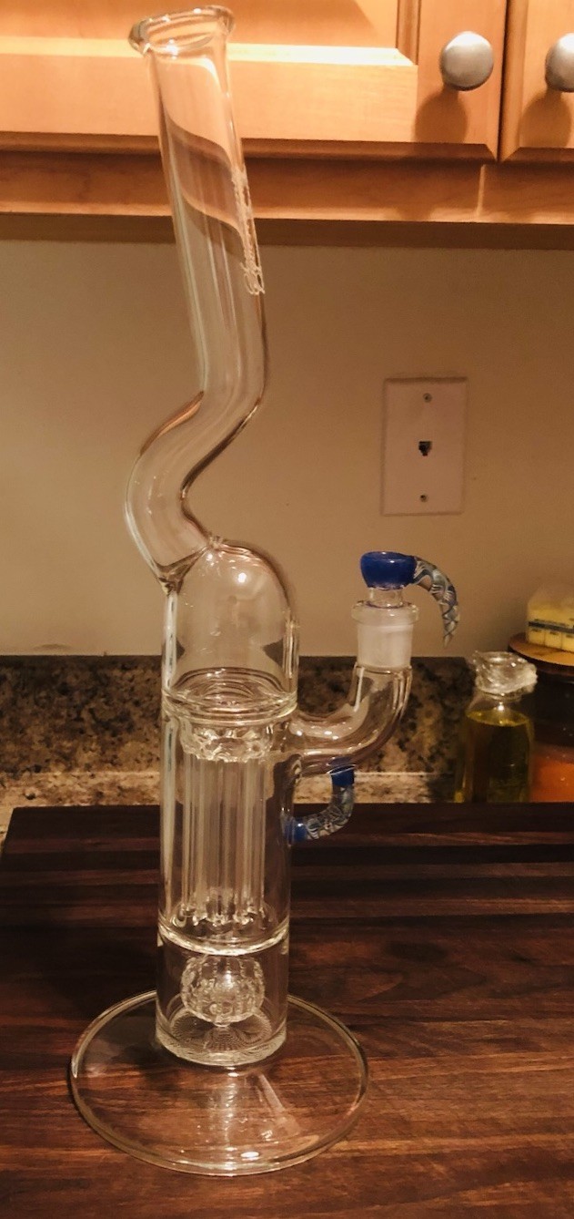 Rare Sovereignty Glass Steve. C preproduction Pillar in Blue Cheese w/ slide 