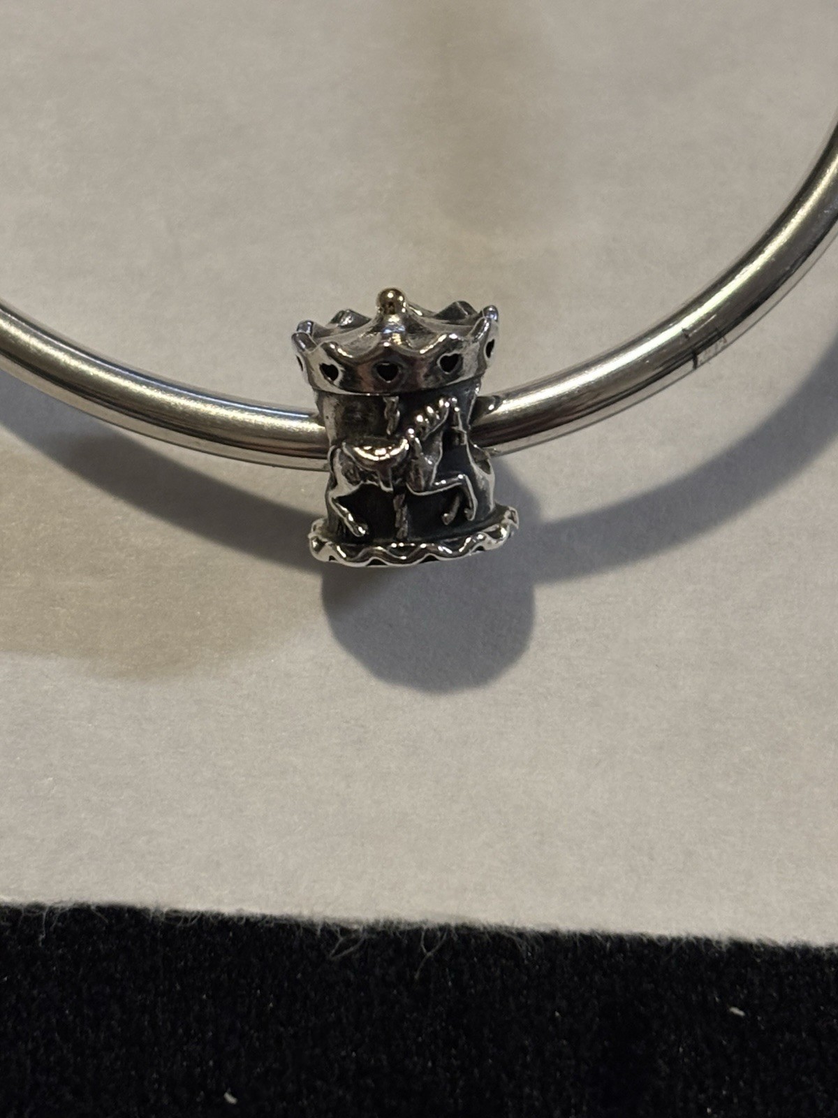 Retired Genuine Pandora Silver & 14k Gold Accent Carousel Charm 791236 Retired Genuine Pandora Silver & 14k Gold Accent Carousel Charm 791236