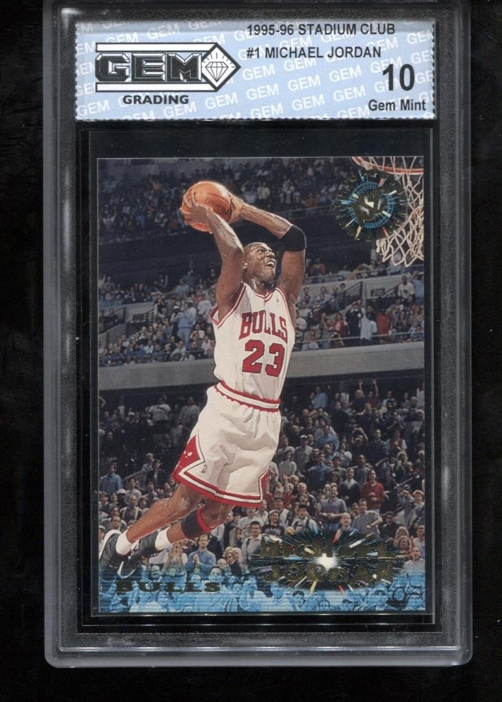 Michael Jordan 1995-96 Stadium Club #1 NBA Chicago Bulls GEM MINT 10