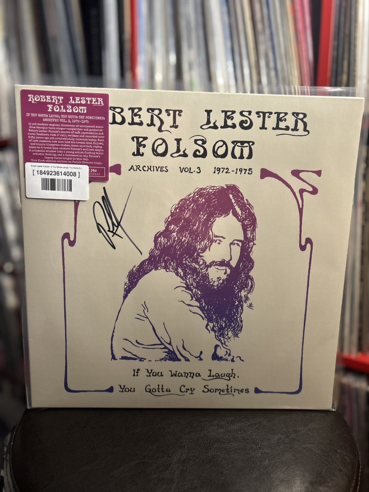 SIGNED Robert Lester Folsom If You Wanna Laugh VINYL LP outsider folk rock 70s 