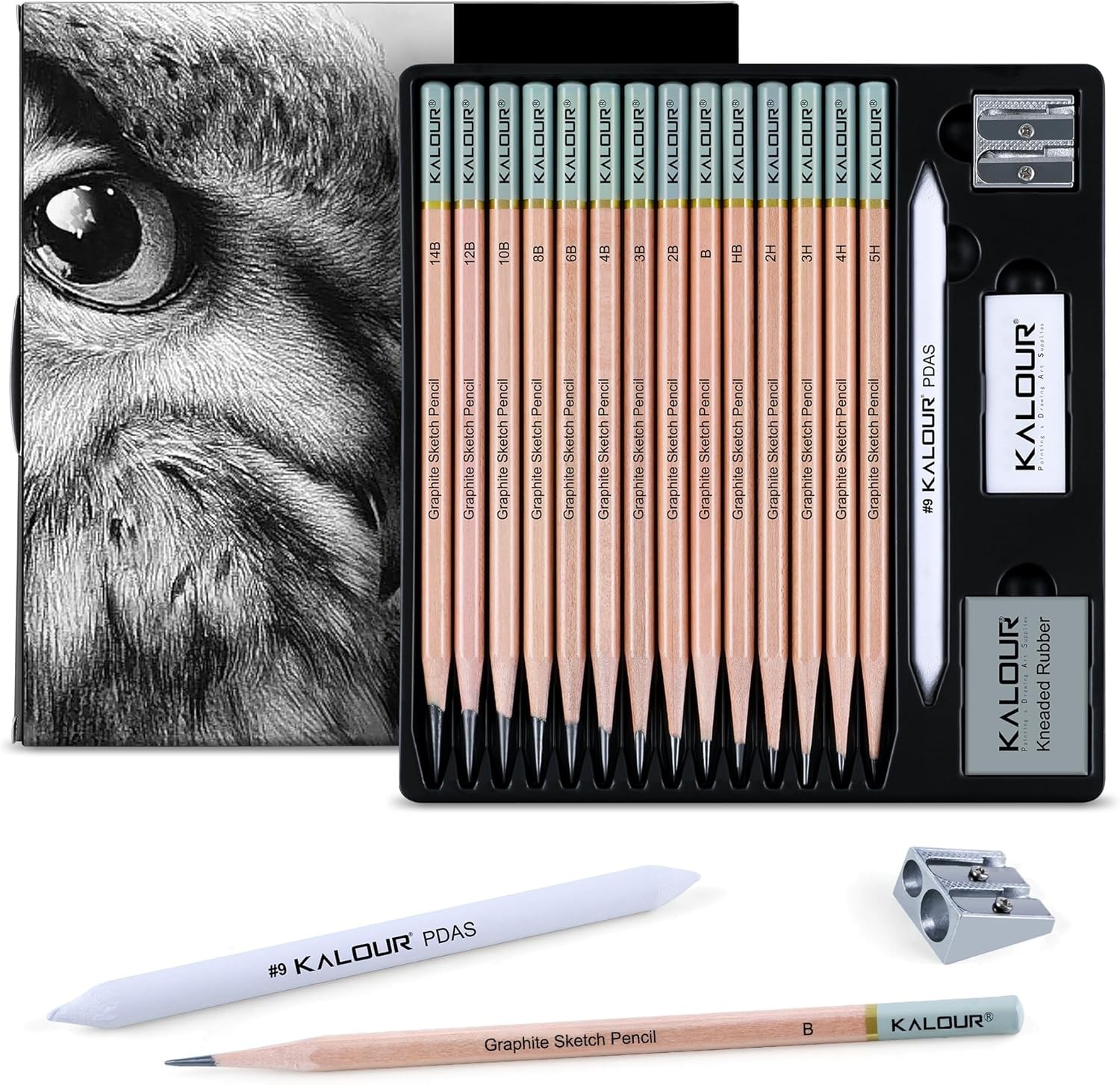 KALOUR 18-Piece Professional Sketch Pencil 1 Count (Pack of 18), Multicolor KALOUR 18-Piece Professional Sketch Pencil 1 Count (Pack of 18), Multicolor