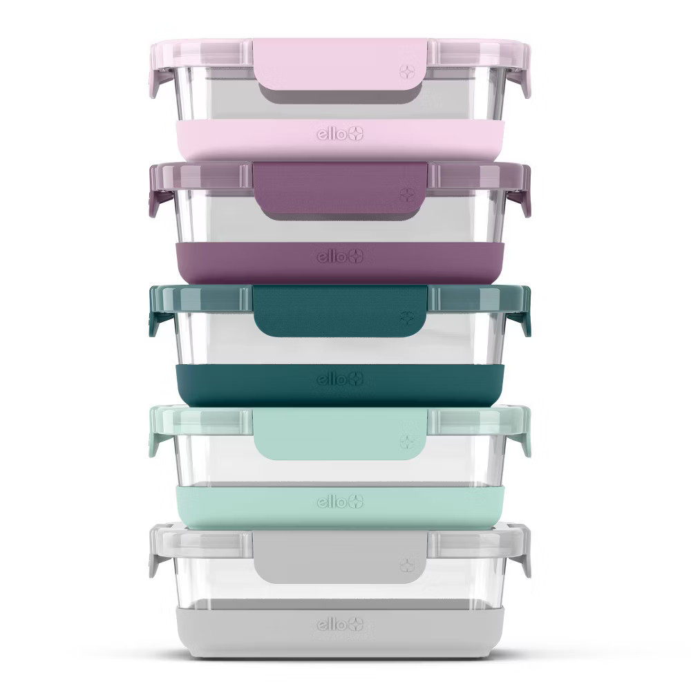 Ello Duraglass Refresh 10pc (set of 5) Glass Meal Prep Food Storage