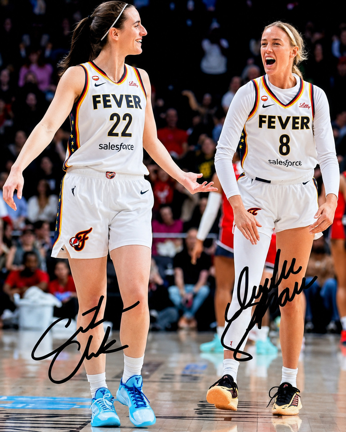 Caitlin Clark & Sophie Cunningham - DUAL Autographed Signed 8 x 10 Photo reprint