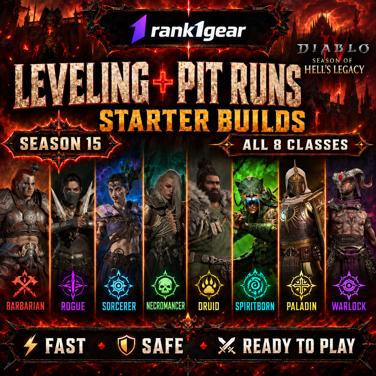 💥Diablo 4💥 Season 15 🔥Season of Hell\'s Legacy🔥 Leveling✅ Pit✅ Starter Build✅