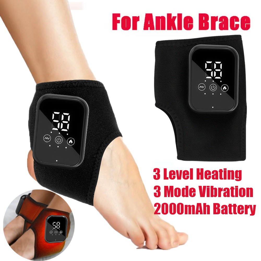 US Electric Foot Ankle Massager Heating Vibration & Air Compression Pain Relief