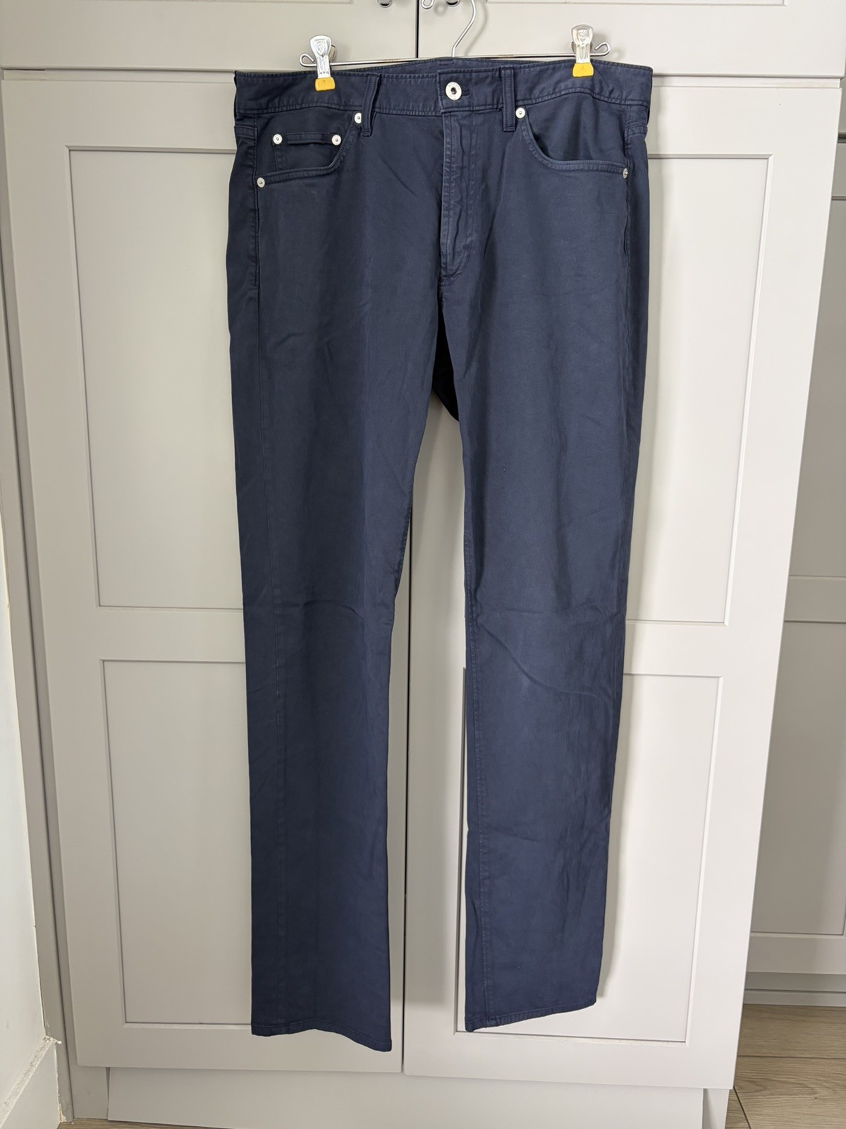 Bonobos Mens Italian Brushed 5 Pocket Chino Pants Navy Blue Stretch Cotton