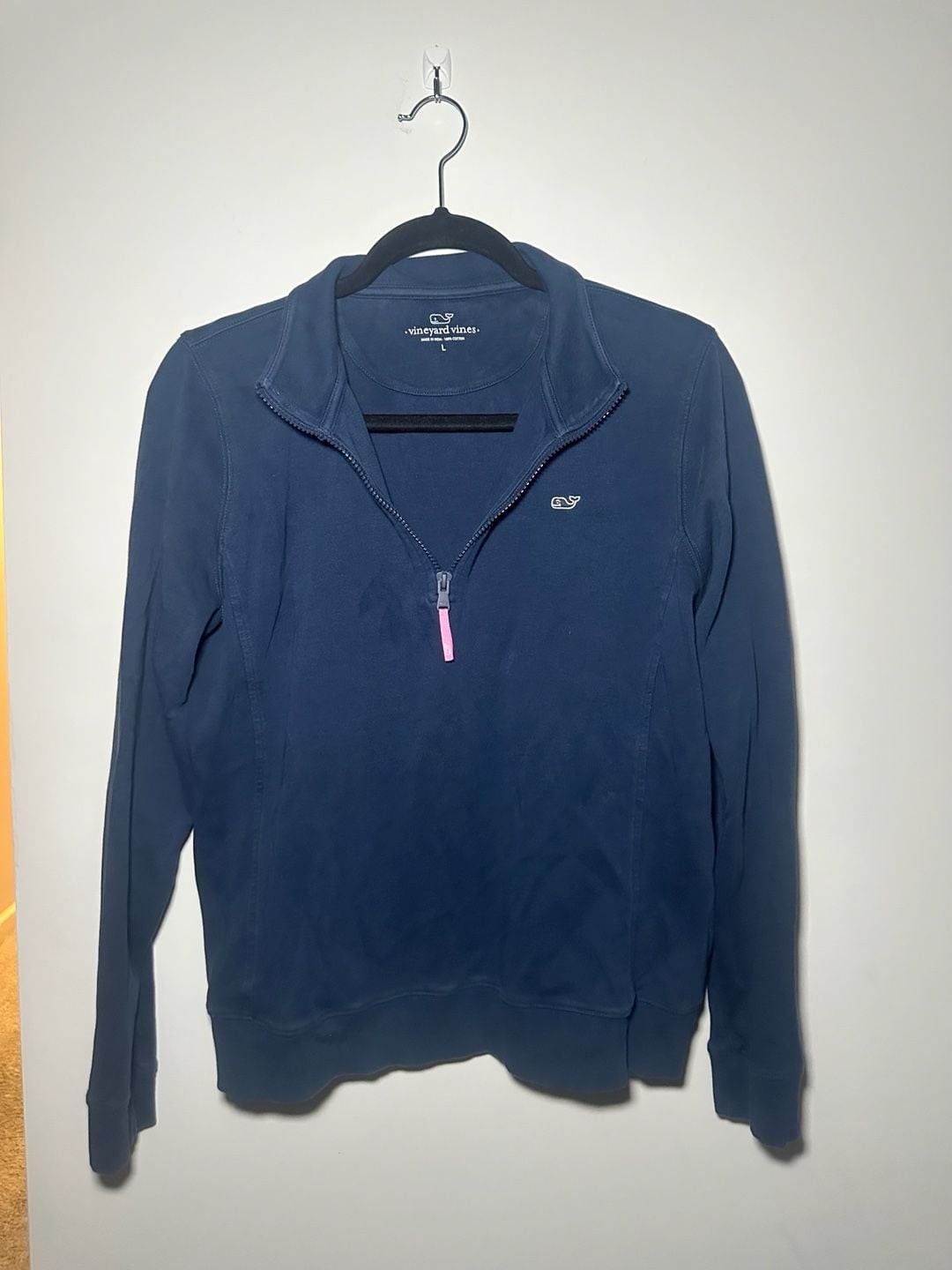 Vineyard Vines Women\'s Navy Blue 1/4 Zip Pullover Sweatshirt Size L Vineyard Vines Women\'s Navy Blue 1/4 Zip Pullover Sweatshirt Size L