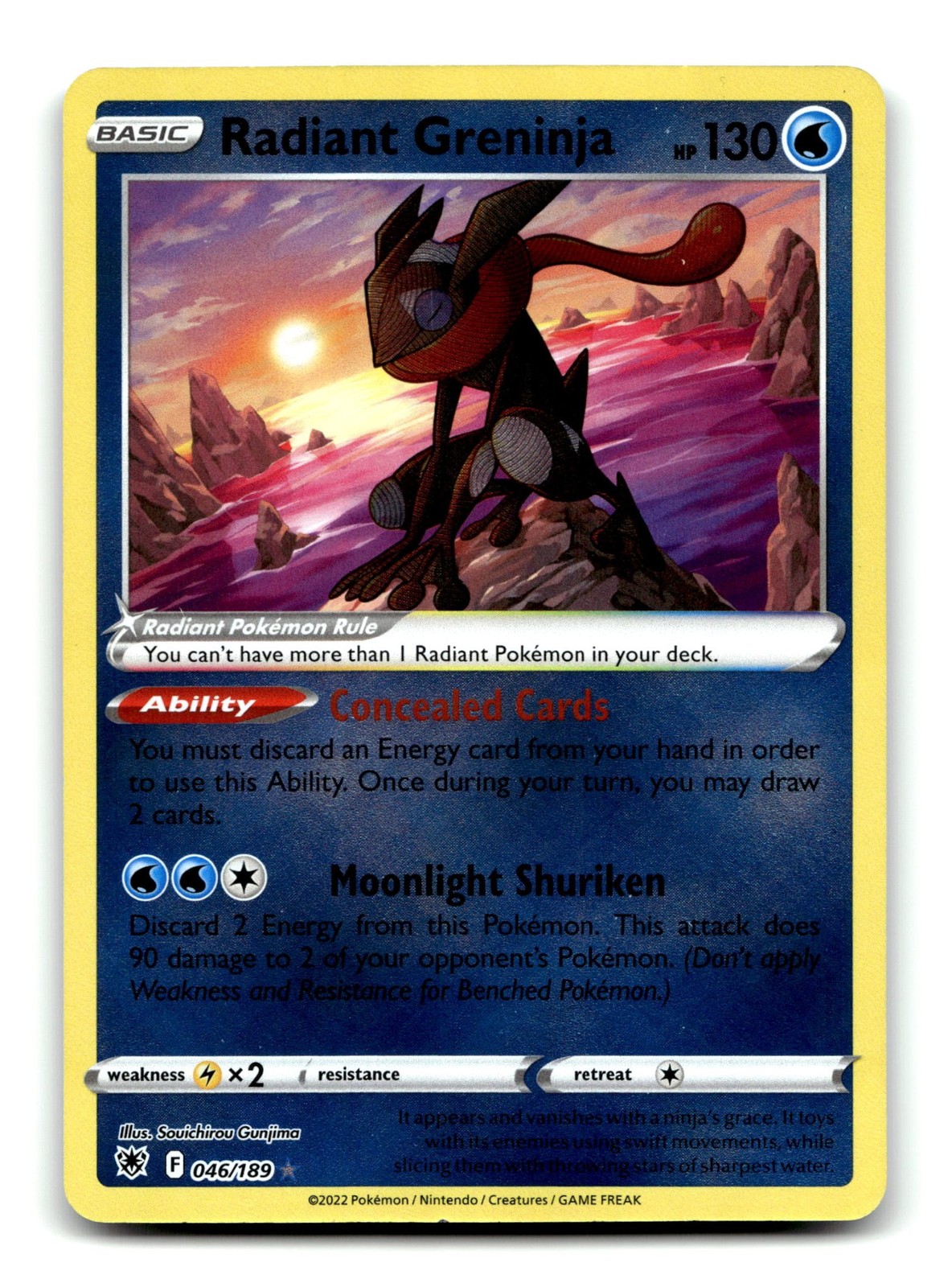 Pokemon Radiant Greninja 046/189 SWSH10 Holofoil NM