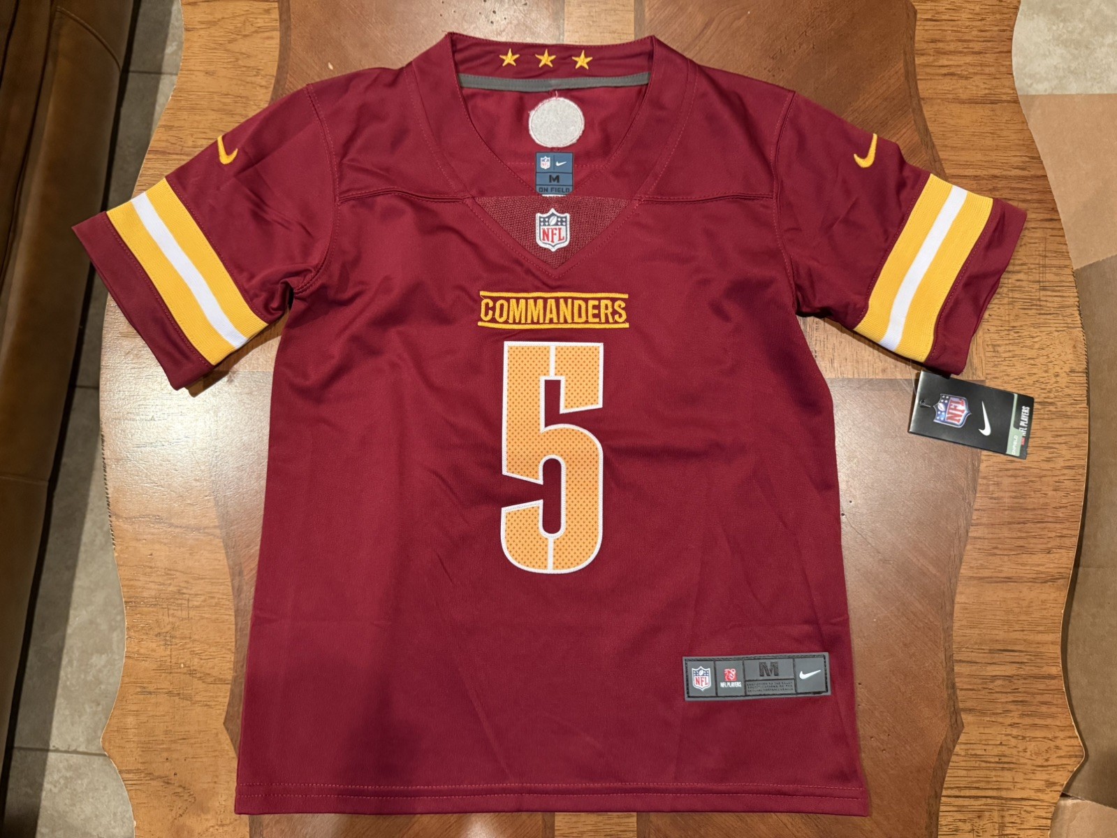 Nike On Field Washington Commanders Jayden Daniels Home Jersey Size Medium 