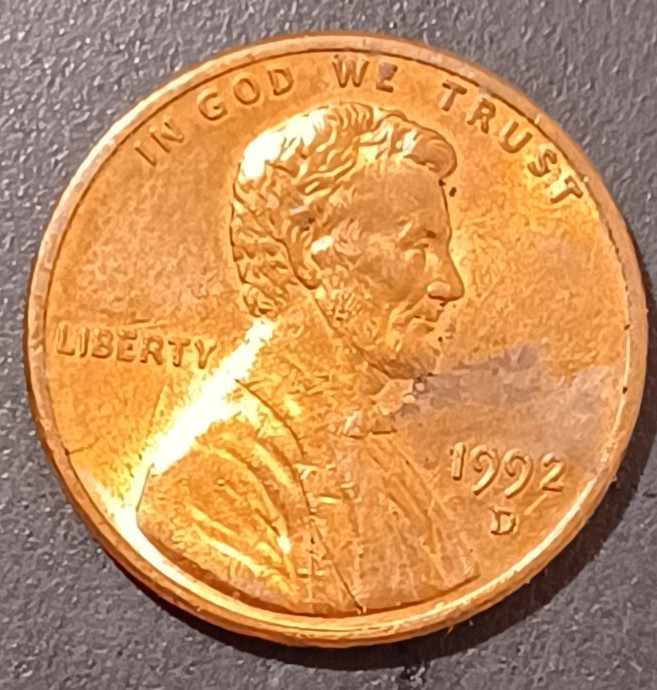 1992-D Lincoln Memorial Cent Penny US Coin Wide AM Circulated (#2)