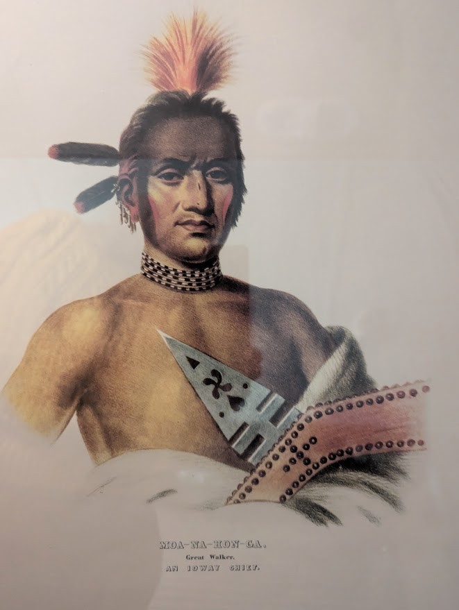 McKenney Hall Octavo Portrait Print 1855: Moanahonga \ McKenney Hall Octavo Portrait Print 1855: Moanahonga \