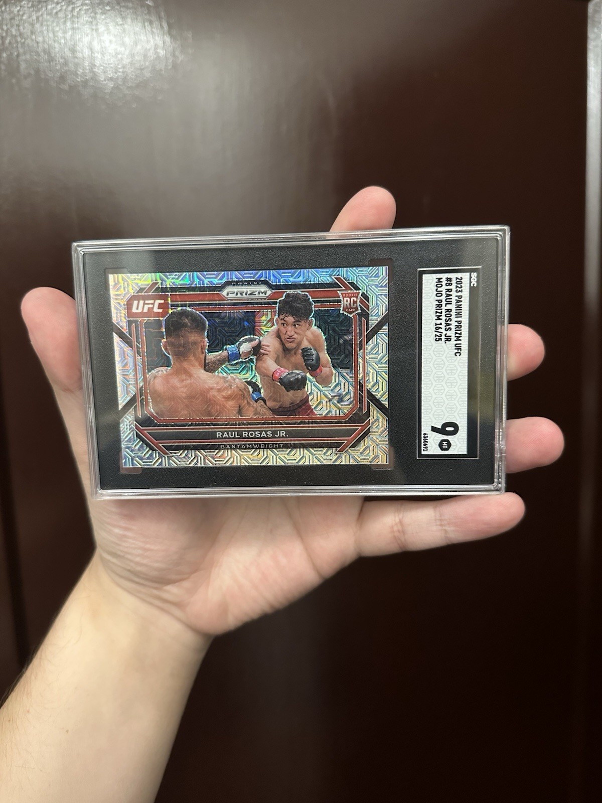 2023 Panini Prizm UFC Raul Rosas #8 (RC) Mojo Prizm /25 SGC 9 2023 Panini Prizm UFC Raul Rosas #8 (RC) Mojo Prizm /25 SGC 9