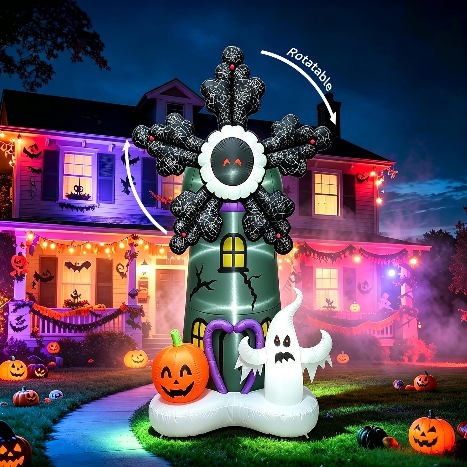 Halloween Inflatable Archway 9.5FT Blow Up Yard Decoration with LEDs