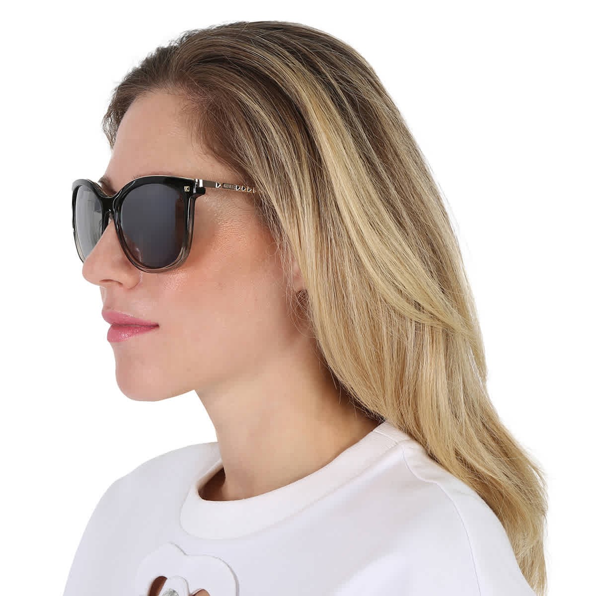 Guess Factory Smoke Mirror Cat Eye Ladies Sunglasses GF0302 05C 60