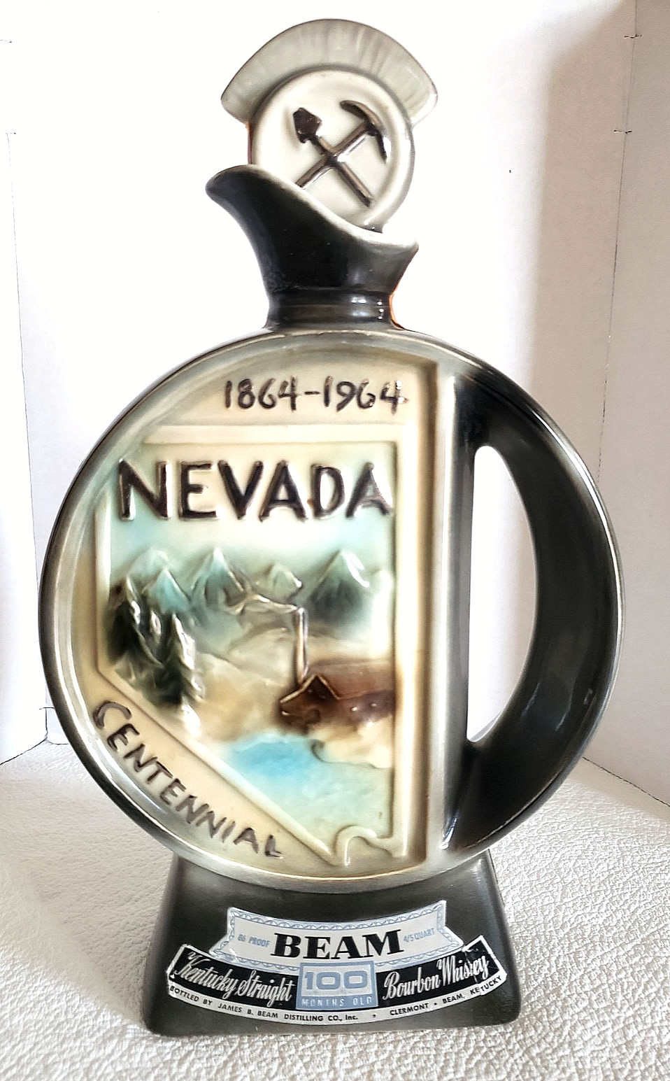 Vintage Jim Beam Nevada Bicentennial 1864-1964 Whiskey Decanter Empty