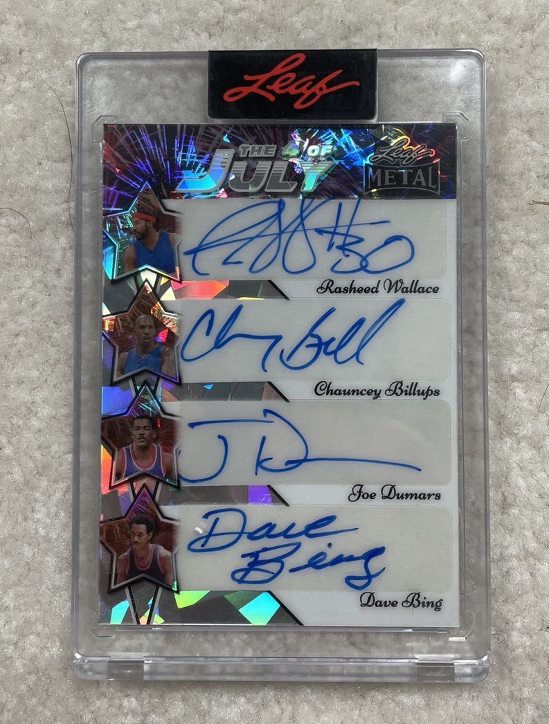 1/1 Quad Auto Pistons Rasheed Wallace, Dave Bing, Joe Dumars, & Chauncey Billups