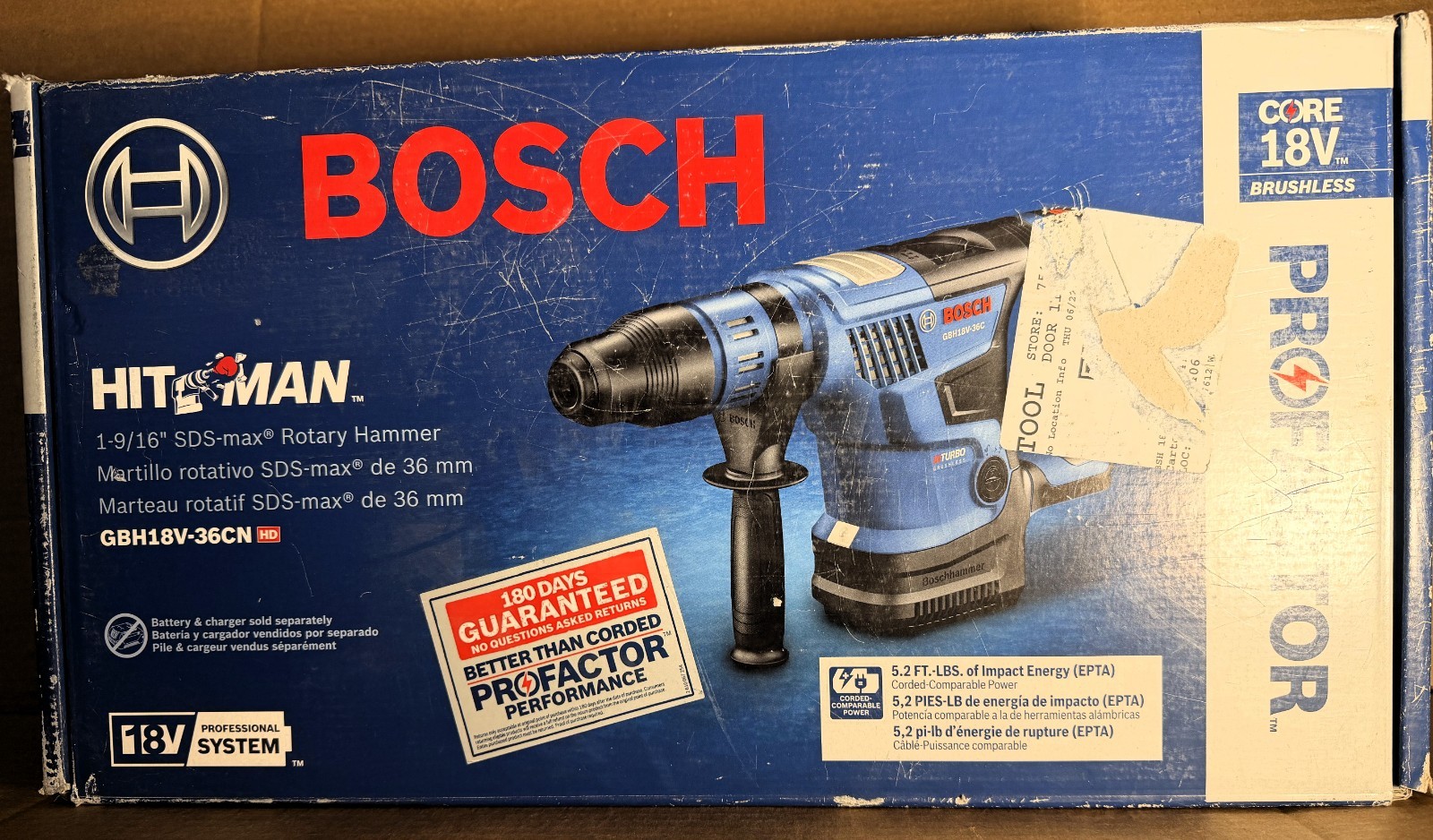 Bosch GBH18V-36CN 18V PROFACTOR SDS-Max 1-9/16