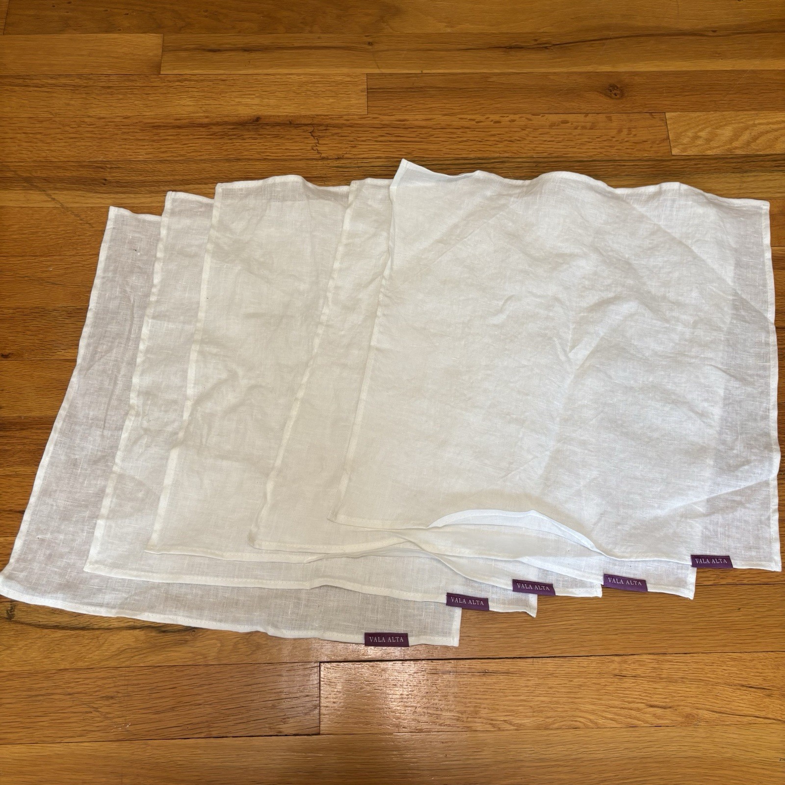 NWOT VALA ALTA 5-Pack Irish Linen Handkerchief White Cream Imperfect Set 16x15.5 NWOT VALA ALTA 5-Pack Irish Linen Handkerchief White Cream Imperfect Set 16x15.5