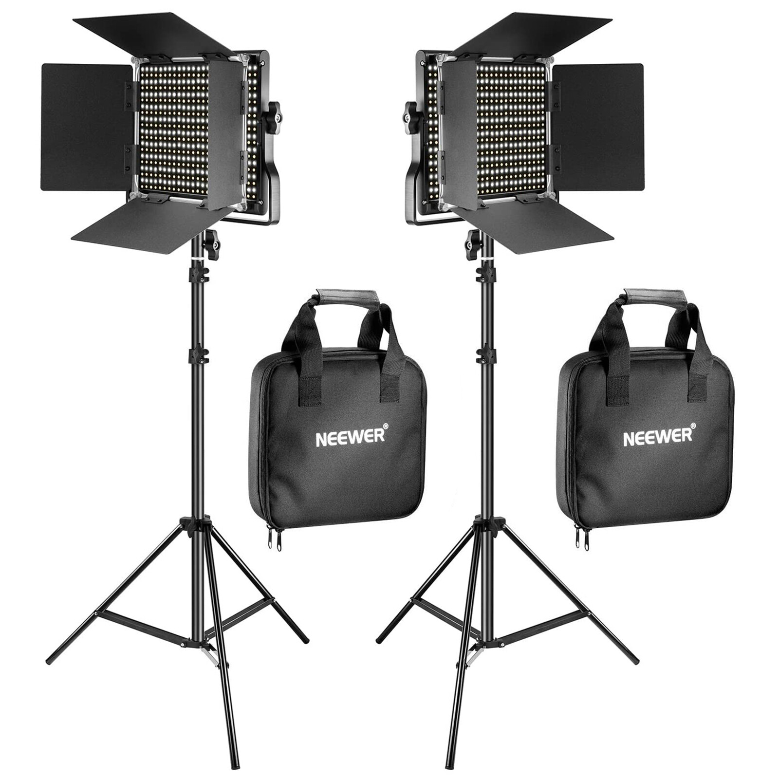 NEEWER 2 Pack Bi Color 660 LED Video Light and 75 \