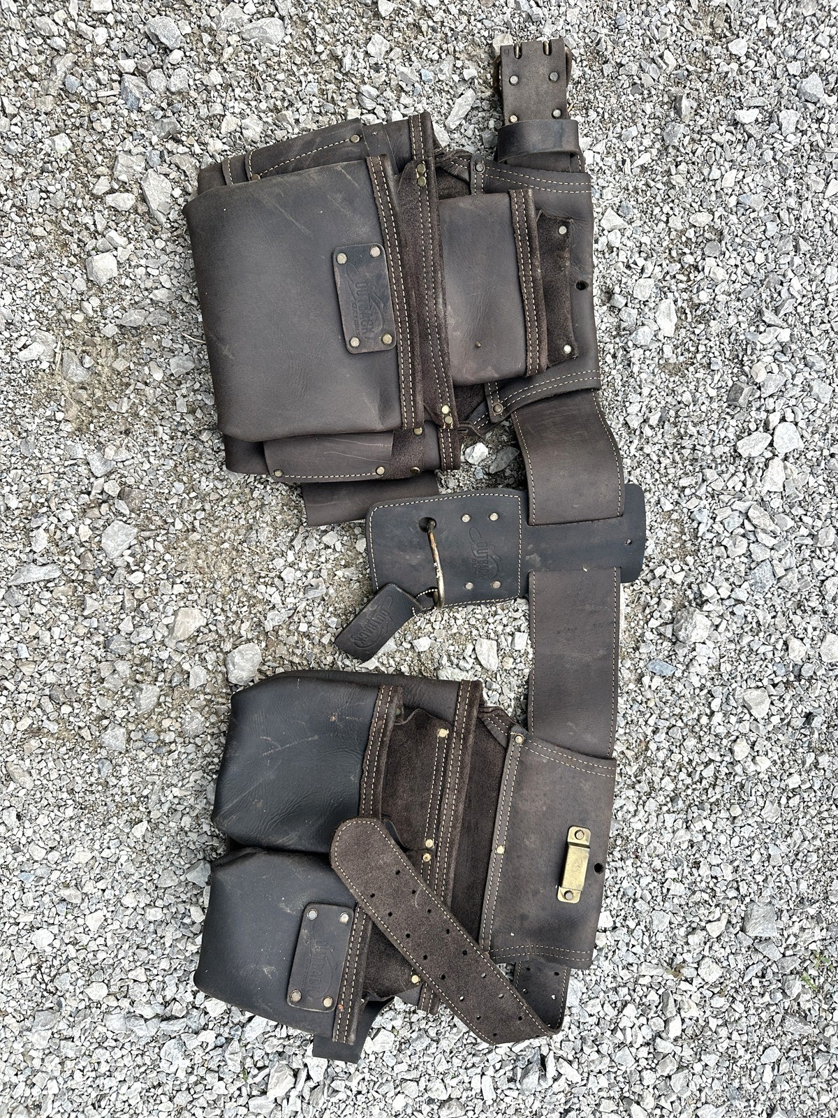 OX Tools Outback Oil Tanned Leather Tool Belt Framing Rig 2 Pouches Carpenter