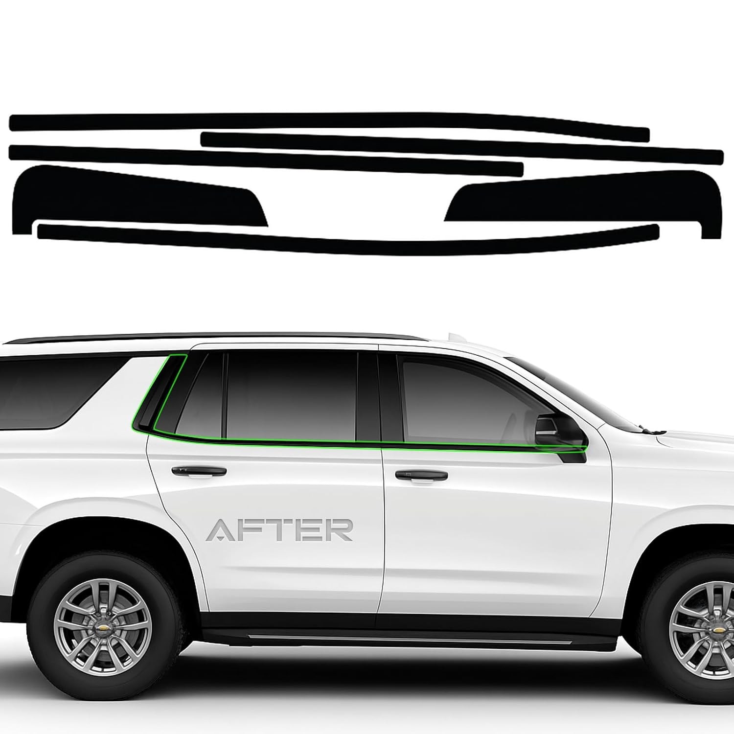 Chevrolet Tahoe Chrome Delete Trim Vinyl Wrap Overlay Fit for Chevy Tahoe