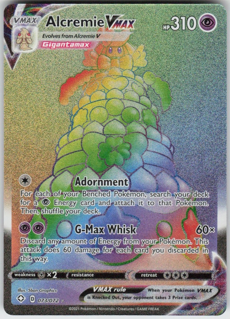 Alcremie VMAX 073/072 Rainbow Rare Shining Fates Near Mint