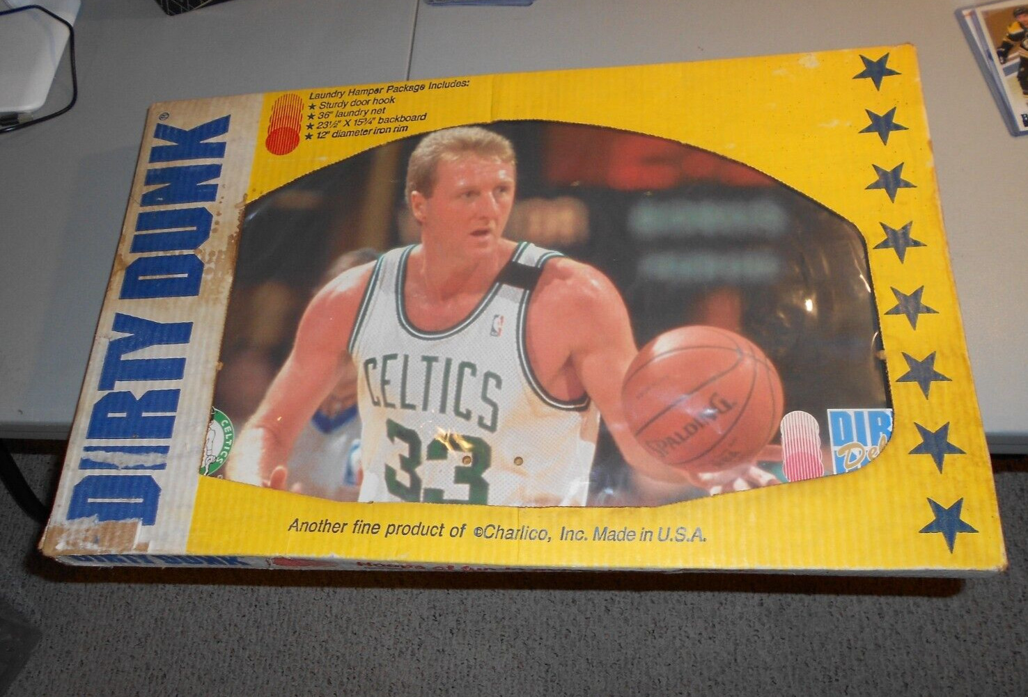 VTG DIRTY DUNK Laundry Hamper NBA Celtics Basketball Hoop and Home Decor