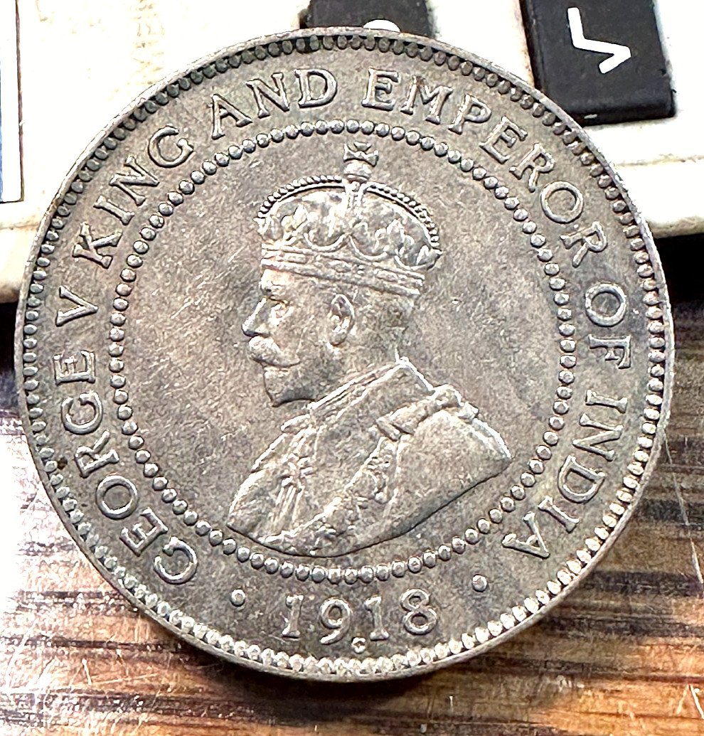 1918-C Jamaica Penny Nice Original AU Mintage 187K CHRC