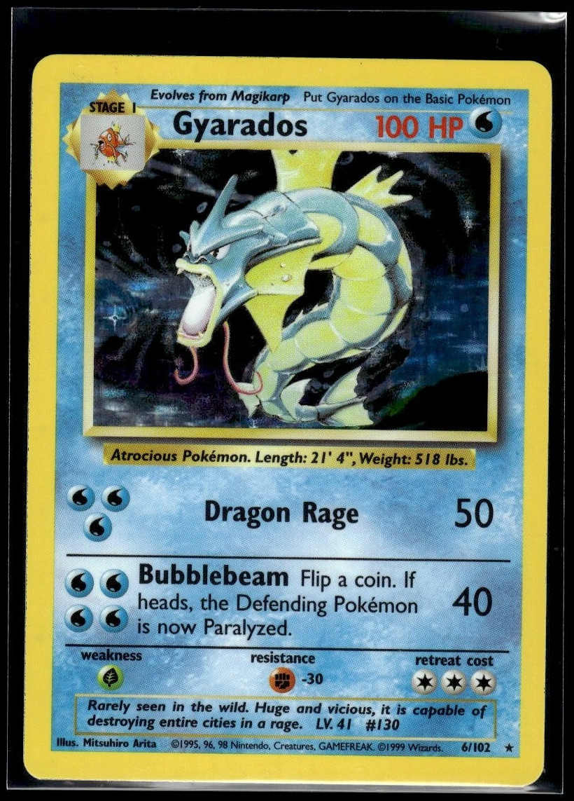 Pokemon Gyarados Unlimited Holofoil 6 Base Rare Holo