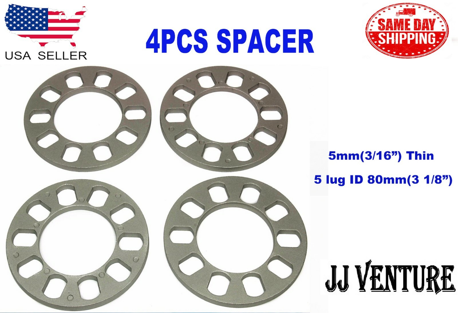 4PC UNIVERSAL WHEEL SPACER FIT 5X100 5X108 5x112 5X114.3 5x115 5X120 5MM (5/16”)