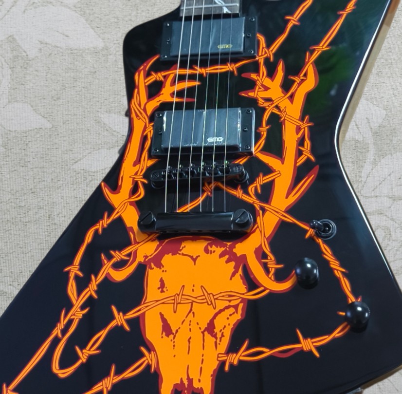 US Metallica’s James Hetfield MX-250 Electric guitar Custom Elk Skull Artwork