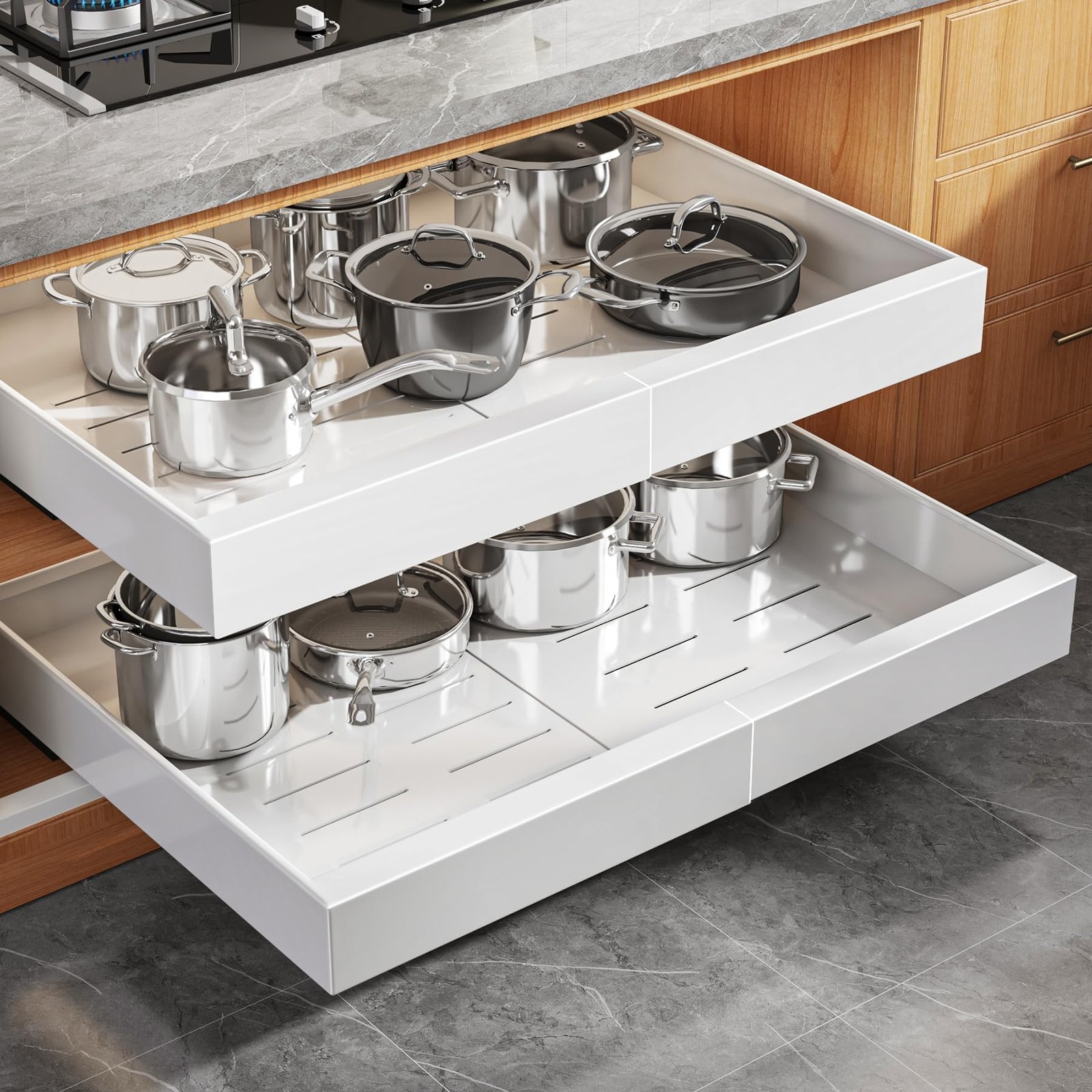Seinloes 2 Pack Pull Out Cabinet Organizer 21\