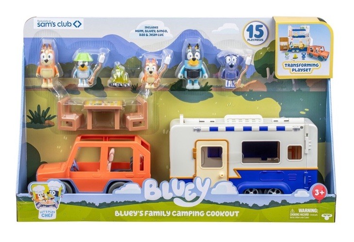 Bluey\'s Family Camping Cookout Adventures 15pc Transforming Playset