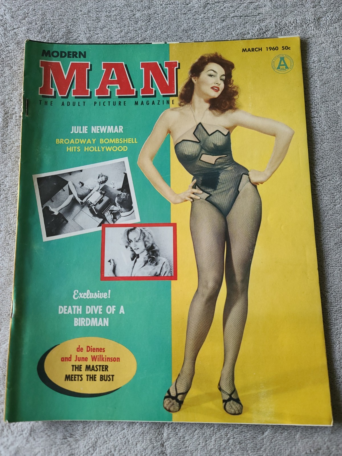 6 Vintage 1956 - 1960 Modern Man Magazine Pinup Lot Sophia Loren Julie Newmar