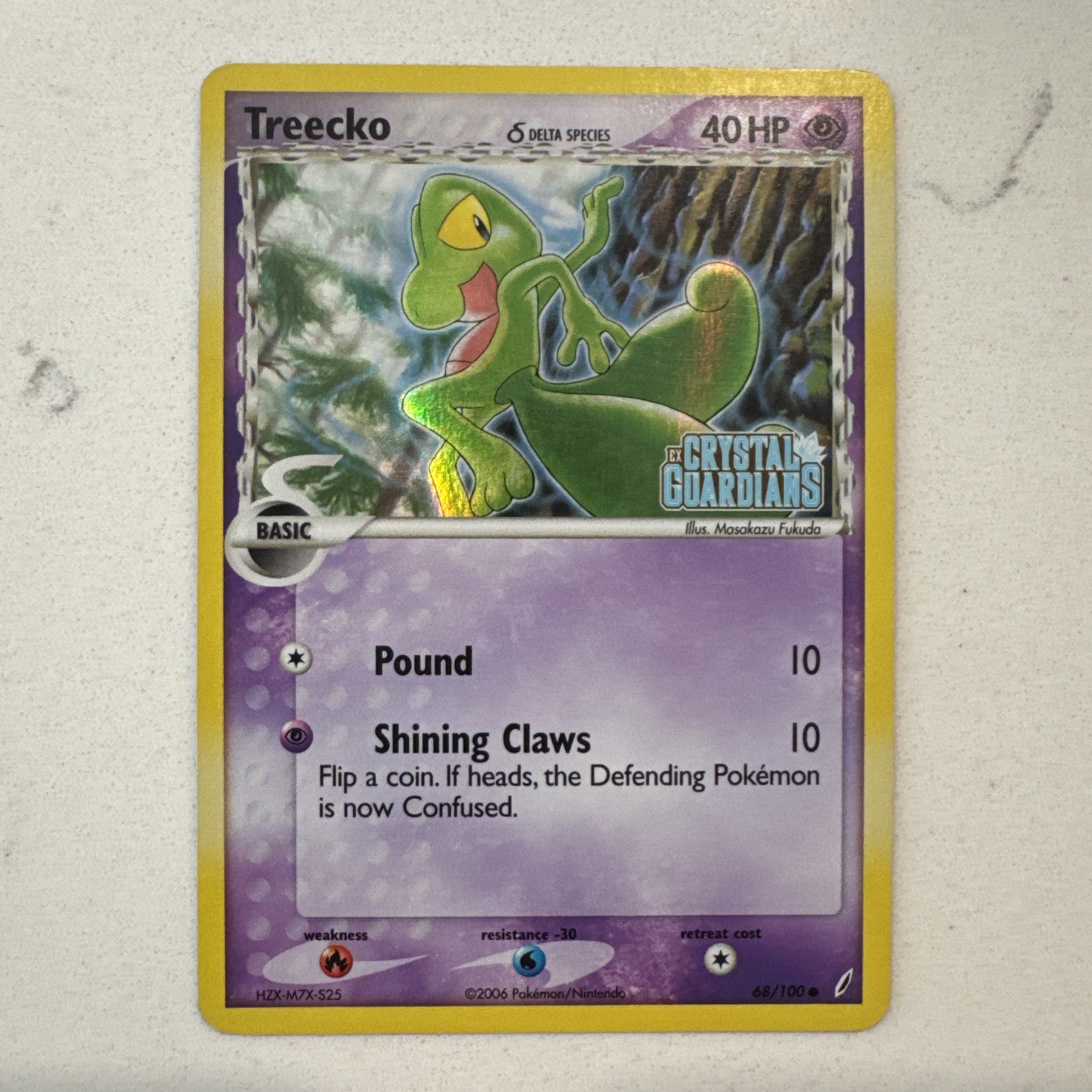 Pokemon TCG Treecko 68/100 EX Crystal Guardians 2006 Reverse Holo STAMPED - LP
