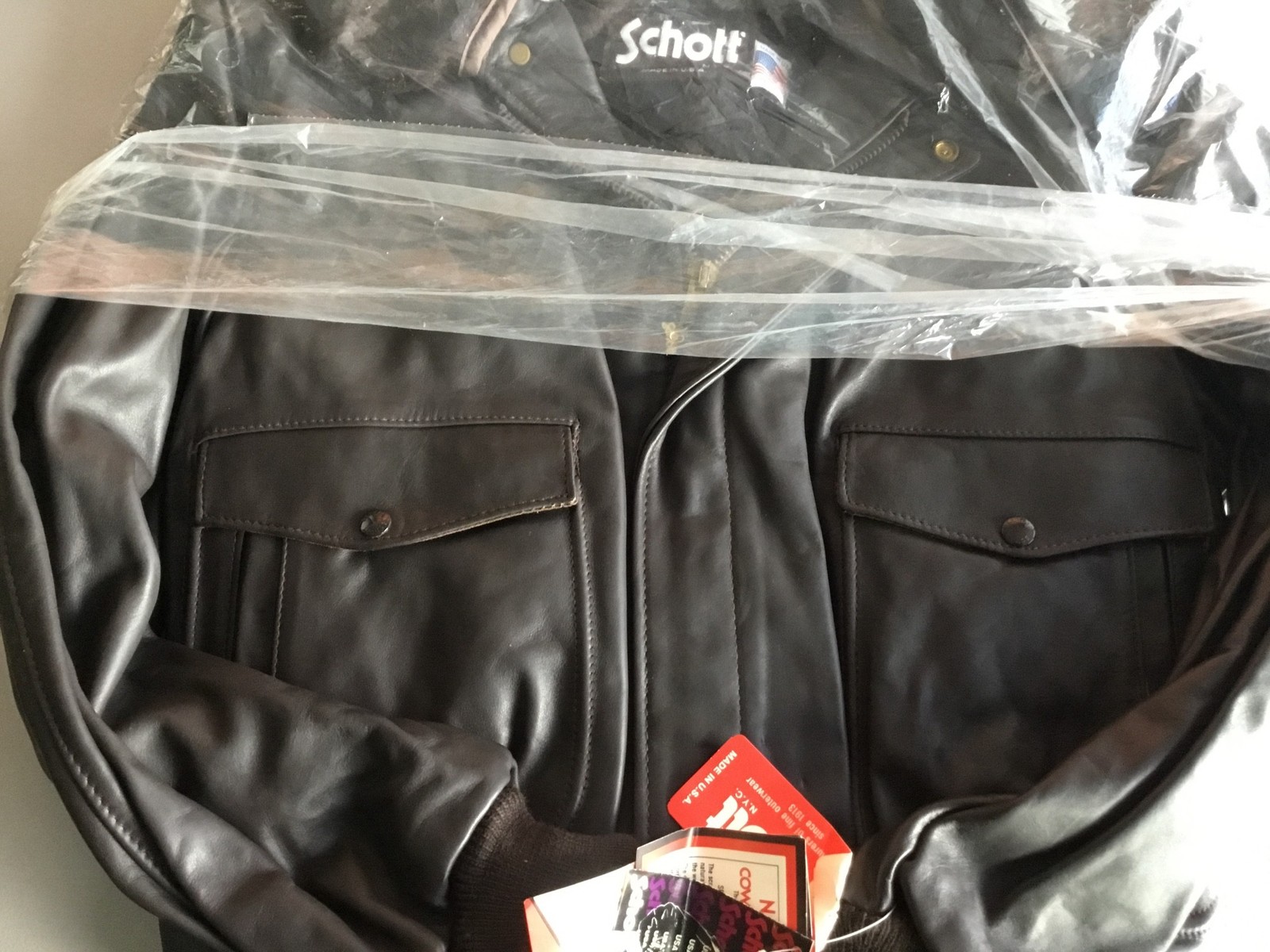 Schott NYC Mens NWT Brown A2 Naked Cowhide G1 Leather Flight Jacket 184S G2U