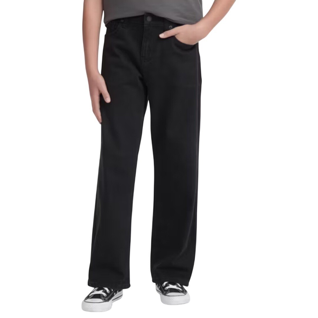 Levi\'s Boy\'s Black Loose Straight Stretch Denim Jeans Size 12 26x27