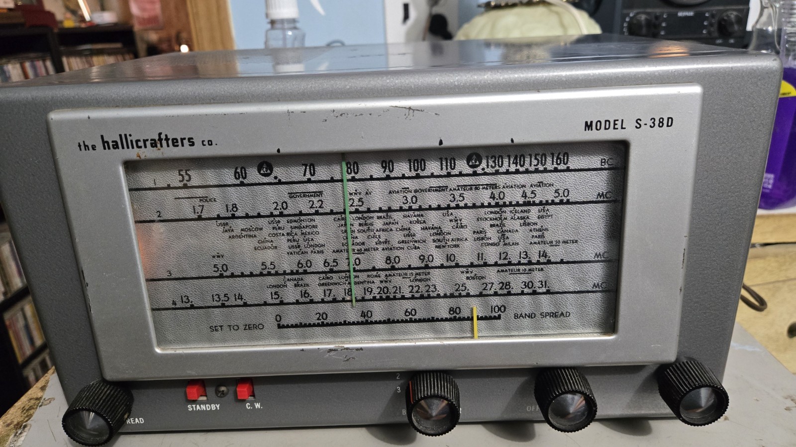 Vintage Hallicrafters Model S-38D Shortwave Worldwide Radio Receiver  Tested 